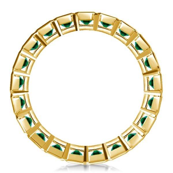 3.40 CT. TW. Emerald Cut Eternity Wedding Band in 18K Gold Plated Sterling Silver