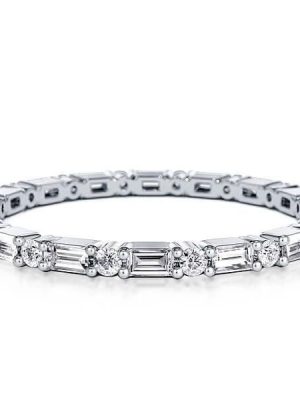 Classic Thin Eternity Wedding Band in Rhodium-Plated Sterling Silver (1.98 CT. TW.)