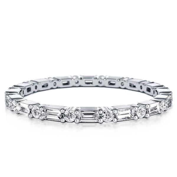 Classic Thin Eternity Wedding Band in Rhodium-Plated Sterling Silver (1.98 CT. TW.)