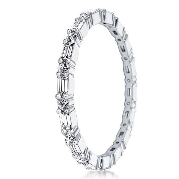 Classic Thin Eternity Wedding Band in Rhodium-Plated Sterling Silver (1.98 CT. TW.)