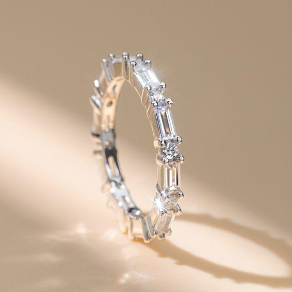 Classic Thin Eternity Wedding Band in Rhodium-Plated Sterling Silver (1.98 CT. TW.)