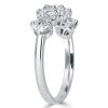 Five Stone Round Cut Half Eternity Wedding Band in Sterling Silver (3.55 CT. TW.)