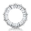 Sterling Silver Cushion Cut Created White Sapphire Eternity Wedding Band for Women