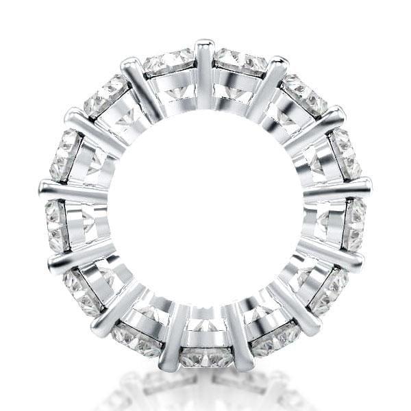 Sterling Silver Cushion Cut Created White Sapphire Eternity Wedding Band for Women