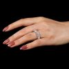 Sterling Silver Cushion Cut Created White Sapphire Eternity Wedding Band for Women
