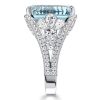 14.22 CT Emerald Cut Aquamarine Engagement Ring in Rhodium Plated Sterling Silver