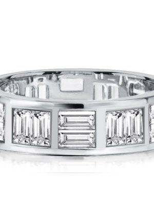 Sterling Silver Baguette Cut Eternity Band for Women | 3.60 CT. TW. Wedding Ring