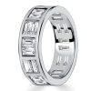 Sterling Silver Baguette Cut Eternity Band for Women | 3.60 CT. TW. Wedding Ring