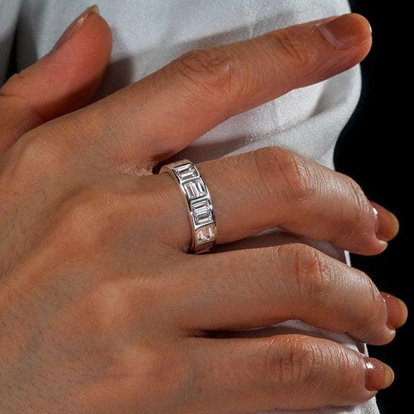 Sterling Silver Baguette Cut Eternity Band for Women | 3.60 CT. TW. Wedding Ring