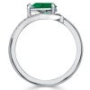 Pear Emerald & Sapphire Ring - 925 Sterling Silver Promise Ring