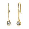 White Sapphire Skinny Drop Earrings in Sterling Silver - Elegant Dangle Earrings