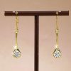 White Sapphire Skinny Drop Earrings in Sterling Silver - Elegant Dangle Earrings