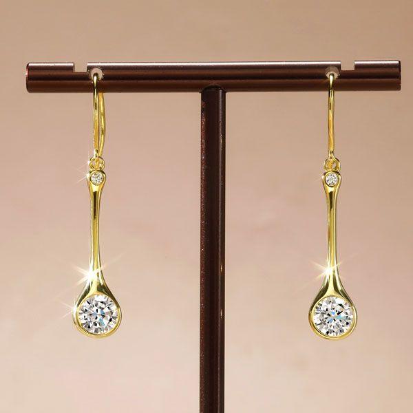 White Sapphire Skinny Drop Earrings in Sterling Silver - Elegant Dangle Earrings
