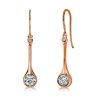 White Sapphire Skinny Drop Earrings in Sterling Silver - Elegant Dangle Earrings