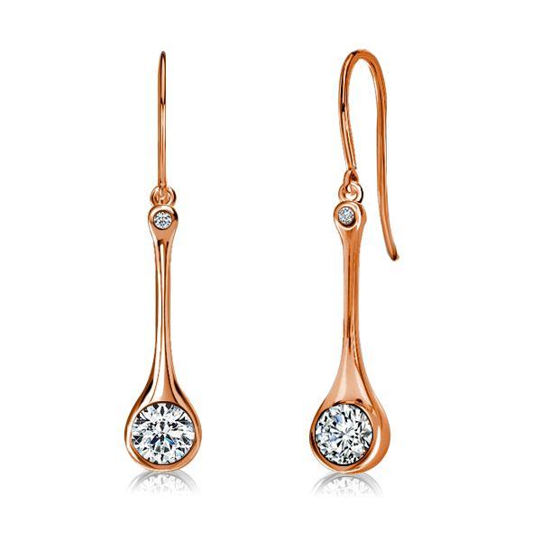 White Sapphire Skinny Drop Earrings in Sterling Silver - Elegant Dangle Earrings