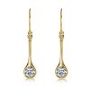 White Sapphire Skinny Drop Earrings in Sterling Silver - Elegant Dangle Earrings