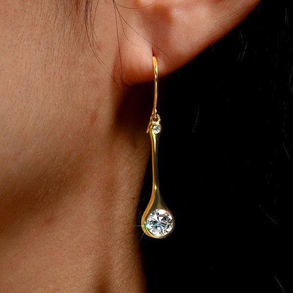 White Sapphire Skinny Drop Earrings in Sterling Silver - Elegant Dangle Earrings