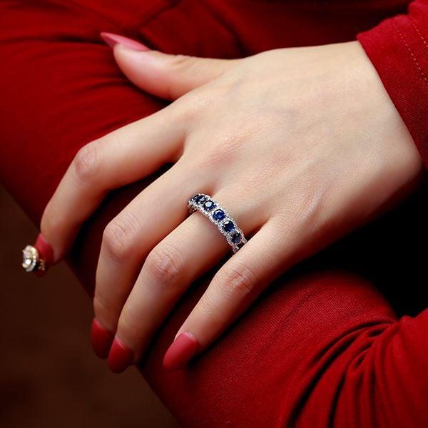 Halo Created Round Diamond Wedding Band 3.00 CT. TW. in Sterling Silver