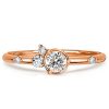 White Sapphire Flurry Engagement Ring in Sterling Silver Bezel Setting
