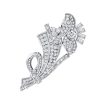 Art Deco Flower Brooch for Women in Sterling Silver with 2.15 CT. TW Stones