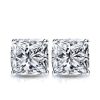 Cushion Cut White Sapphire Stud Earrings in Sterling Silver