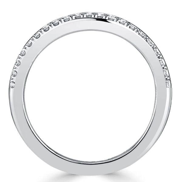 Channel Set Emerald Cut Half Eternity Wedding Band in Sterling Silver with 1.38 CT. TW. Accents