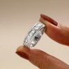 Channel Set Emerald Cut Half Eternity Wedding Band in Sterling Silver with 1.38 CT. TW. Accents