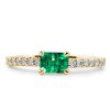 Emerald Cut Green Sapphire Ring - 18K Gold Plated Sterling Silver Band