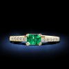 Emerald Cut Green Sapphire Ring - 18K Gold Plated Sterling Silver Band