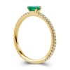 Emerald Cut Green Sapphire Ring - 18K Gold Plated Sterling Silver Band