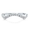 Wave Design Sterling Silver Wedding Band - Three-Quarters Pattern, 1 CT. TW.