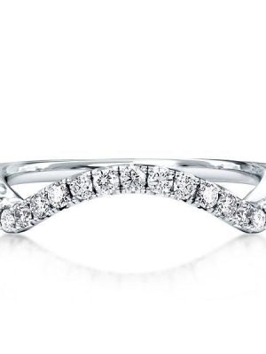Wave Design Sterling Silver Wedding Band - Three-Quarters Pattern, 1 CT. TW.