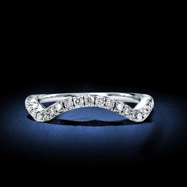 Wave Design Sterling Silver Wedding Band - Three-Quarters Pattern, 1 CT. TW.