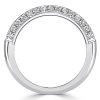 Blue & White Sapphire Sterling Silver Half Eternity Band Ring