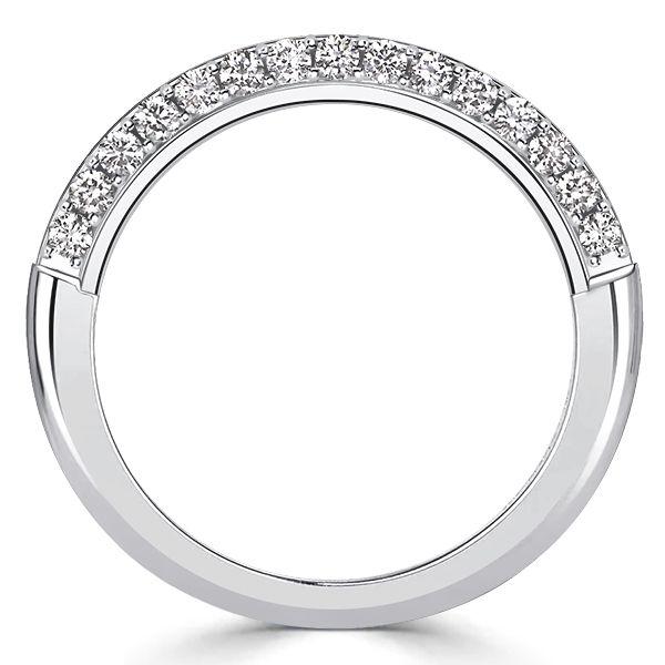 Blue & White Sapphire Sterling Silver Half Eternity Band Ring