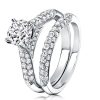 Sterling Silver Bridal Ring Set - 2.56 CT. TW. Cubic Zirconia