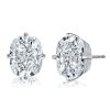 Cushion Cut Sterling Silver Solitaire Stud Earrings - 8.0 CT TW