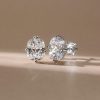 Cushion Cut Sterling Silver Solitaire Stud Earrings - 8.0 CT TW