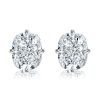 Cushion Cut Sterling Silver Solitaire Stud Earrings - 8.0 CT TW