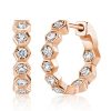 Round Cut Honeycomb Hoop Earrings for Women - 925 Sterling Silver
