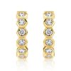 Round Cut Honeycomb Hoop Earrings for Women - 925 Sterling Silver