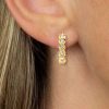 Round Cut Honeycomb Hoop Earrings for Women - 925 Sterling Silver
