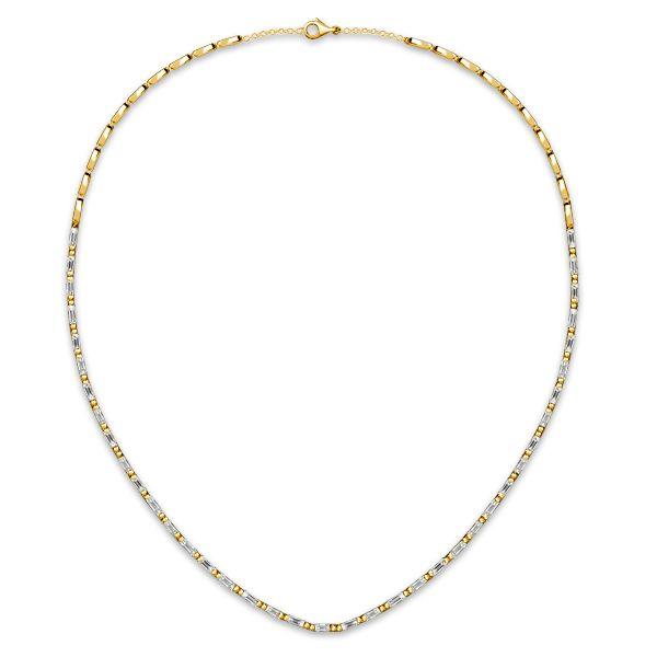 White Sapphire Baguette Tennis Necklace - Sterling Silver (17-22 inches)
