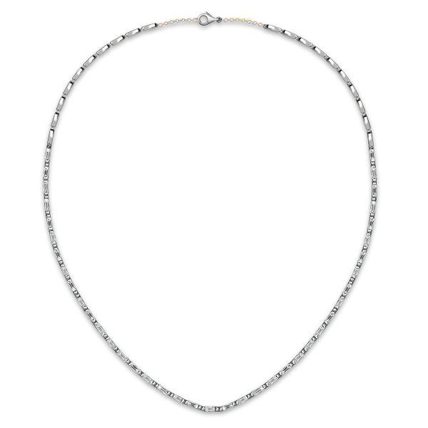 White Sapphire Baguette Tennis Necklace - Sterling Silver (17-22 inches)