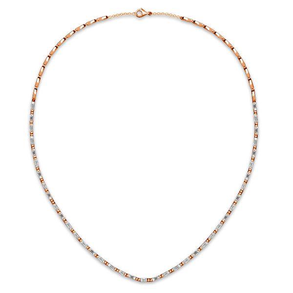 White Sapphire Baguette Tennis Necklace - Sterling Silver (17-22 inches)