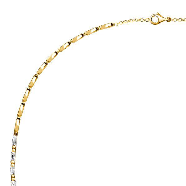 White Sapphire Baguette Tennis Necklace - Sterling Silver (17-22 inches)