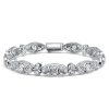 925 Sterling Silver Tennis Bracelet with Round White Sapphire Stones for Women