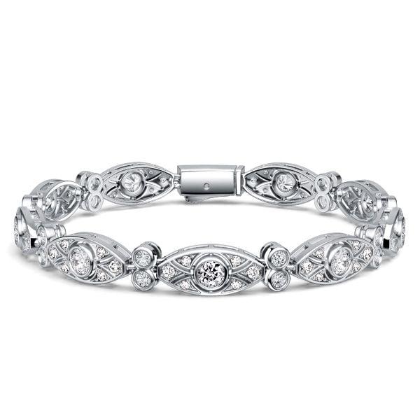 925 Sterling Silver Tennis Bracelet with Round White Sapphire Stones for Women