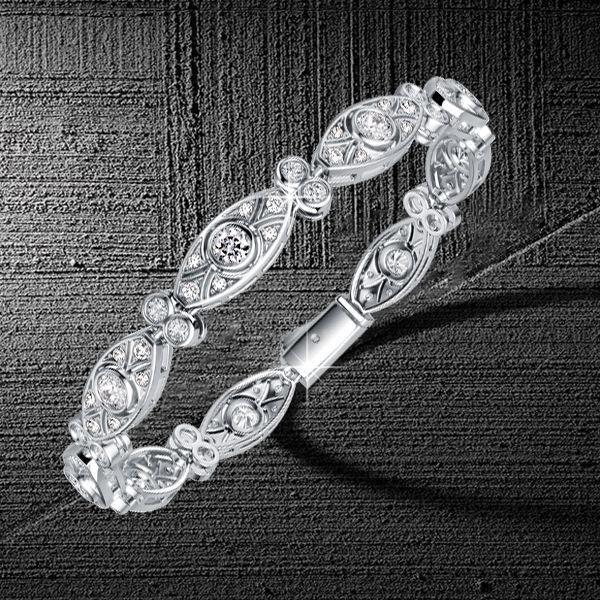 925 Sterling Silver Tennis Bracelet with Round White Sapphire Stones for Women