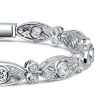 925 Sterling Silver Tennis Bracelet with Round White Sapphire Stones for Women